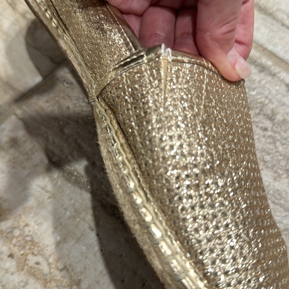 Michael Michael Kors Kendrick Espadrilles Slip On Gold Glitter Flats SZ 8 - Picture 3 of 16